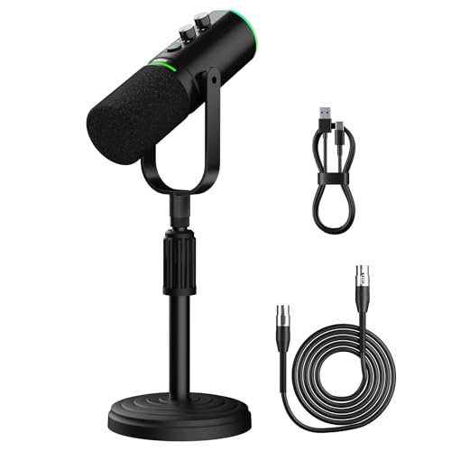 PUPGSIS Podcast Microphone with XLR/USB & Monitoring
