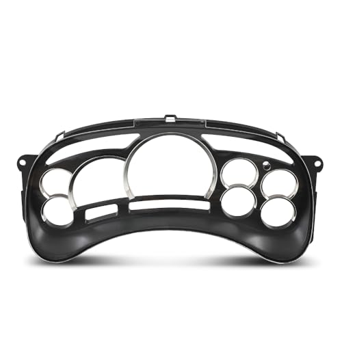 PIT66 Instrument Gauge Cluster Lens Cover Chrome Rings Compatible with Chevy Silverado Avalanche Tahoe GMC Sierra Yukon Suburban 2003-2006 12240394 Dash Bezel Trim