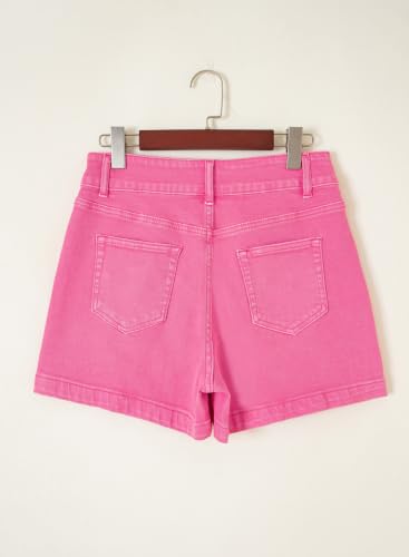 Image of Astylish Women's High Waisted Stretchy Jean Shorts Trendy Denim Shorts