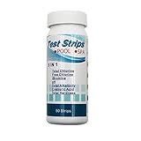 ZXCVWWE 6-in-1 Schwimmbad PH Testkarte Chlor Rest PH Wert Härte Alkalität PH Pooltester Zubehör W1m2 Streifenreiniger TES