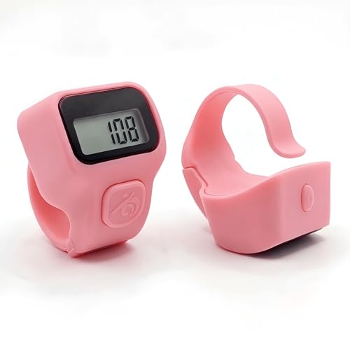 Image of Digital Ring Counter, LCD Display, Finger Tally Clicker for Meditation and Prayer, Ring Style (Pack of 1) (Light Pink)