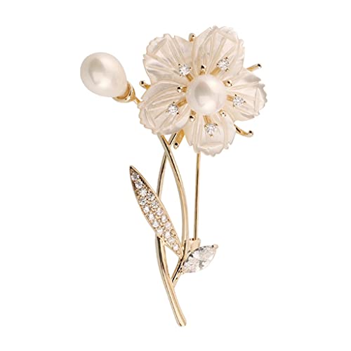 Broche fleur Narcisse Perle pour femme - Accessoire de costume et robe de soirée