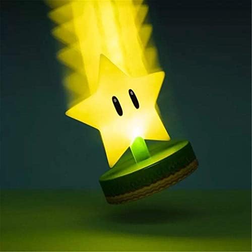 Paladone Mario Super Star 3D Icon BDP | Officially Licensed Nintendo Collectable | Unique Gift Idea | Bright Night Light or Desk Lamp | Battery Powered by 2 x AAA, Yellow