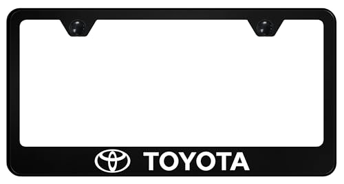 Au-TOMOTIVE GOLD INC. Officially Licensed UV Print Logo on Black Polycarbonate License Plate Frame for Toyota
