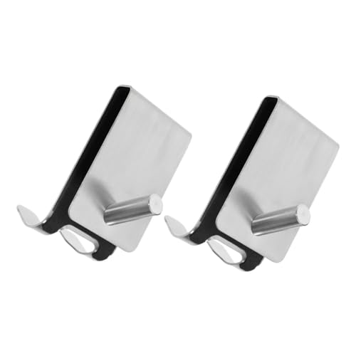 VILLCASE 2pcs Heavy Duty Stainless Steel Over Door Towel Hooks for Bathroom Unique Double Hook Hanger for Shower Doors Space Saving Design for Towels and Robes
