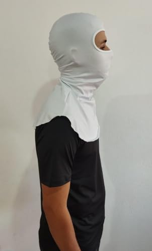 Balaclava Modelo Pescador Com Proteção Solar Fator Uv50 Touca Ninja Em Tecido Suplex (Branca)