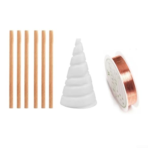 Bobina de alambre de cobre puro para antena de jardín de electrocultura, diseñada para cultivo de plantas y verduras con estacas de madera que aseguran la posición de la bobina (pequeña)