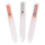 BONA Fide Beauty Czech Glass Nail File Set 3-Pieces, Muted Fall Colors Nail Filers - Reusable Nail Care, Lovely Gifts for Bridesmaid, Travel Beauty Tool