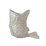 Creative Co-Op Cast Aluminum Fish-Shaped Bottle Holder, Nickel Finish