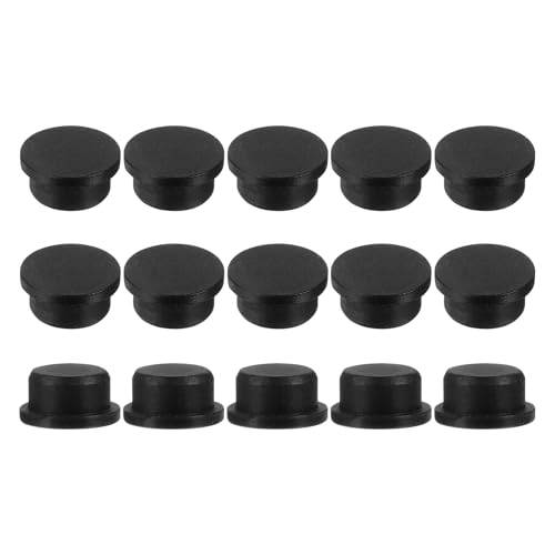 Image of uxcell 15Pcs Silicone Hole Plug, Waterproof Solid T-Shaped Rubber Stoppers Bottle Seal Tube Pipe Plug End Cap for 13.5mm /0.53 inch Hole for Bathtub Bottle, 0.26 inch Plug Height, Black