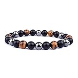 Natural Tiger Eye Obsidian Hematite Beads Bracelet Men for Magnetic Multilayer Health Protection Women Jewelry Pulsera Hombre