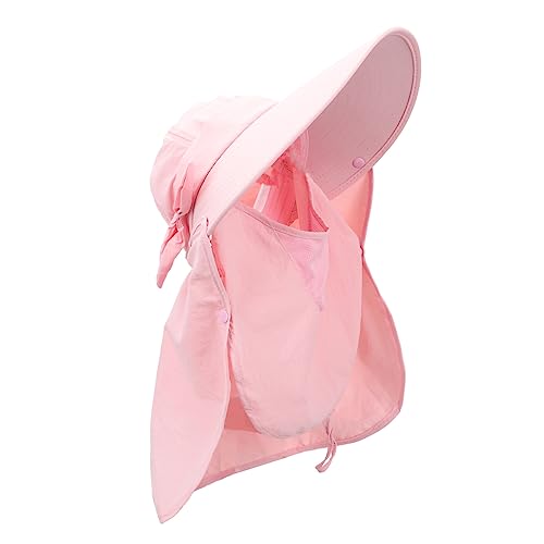 Chapeau de couverture de visage de cou rose et respirant avec visière pour femmes outdoor