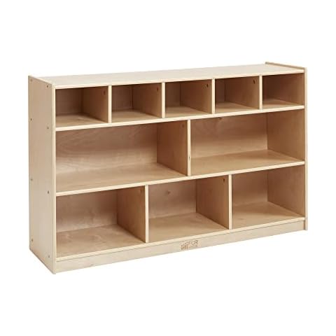 ECR4Kids 5+5 Mobile Storage and Tray Cabinet, Classroom Furniture, Natural Cover