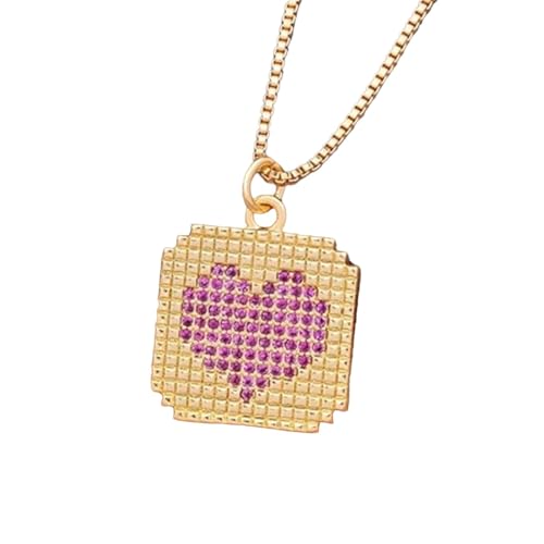 Collier pendentif coeur en or fin et cristal de zircon pour femme