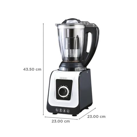 Image of USHA iChef Mixer Grinder 750W 3 Jars, 8-in-1 Functions, Dual Lock Technology, 3-Speed with Inching Settings, Jars with Flow Breakers, Easy Push-Lid Opening, 5 Years Warranty on Motor (White and Black)