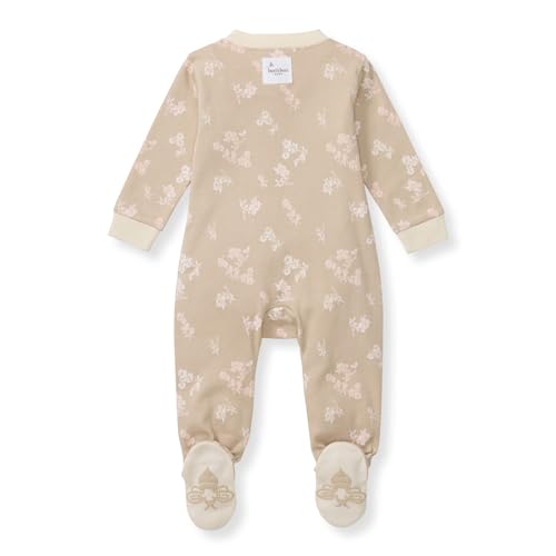 image for Burt's Bees Baby Girls' Organic Cotton Sleep and Play Footed Pajamas, 