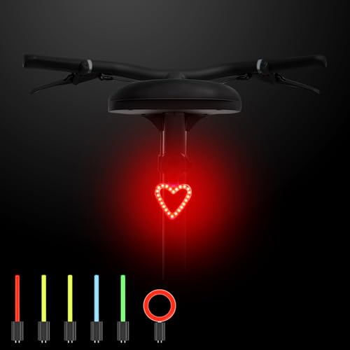 HOTUT LED Rear Bike Tail Light, USB Rechargeable Bicycle Taillight, 7 Modes, Water Resistant, Red
