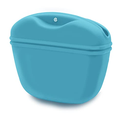 Bolsa de golosinas para perros, de silicona para entrenamiento de perros, bolsa de comida para perros, bolsa portátil para golosinas con cierre magnético y clip de cintura (azul) Cover