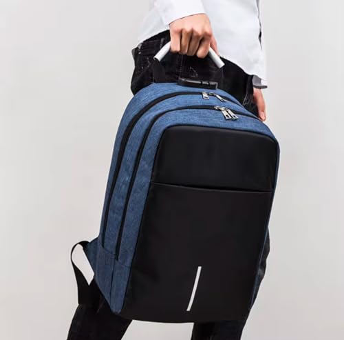 Mochila Notebook Reforçada Impermeável Executiva com Senha Segurança USB Alça Metal Design Slim Masc