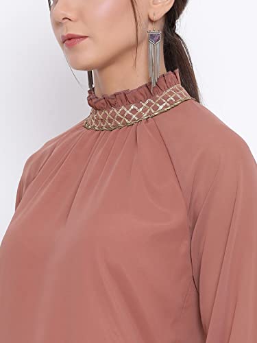 Image of ALL WAYS YOU Casual Embellished Women Brown Top A2107TPBR018