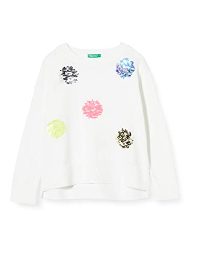 United Colors of Benetton 10C1C1906 Maglione, Bianco (Bianco 901), 158 (Taglia Produttore:El) Bambina