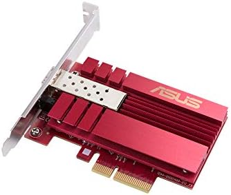ASUS XG-C100F, Tarjeta de Red PCIe 10 gigabit con Puerto SFP+ (Soporte Perfil bajo, QOS, Conexiones DAC), Negro, PCle 10 Gigabit