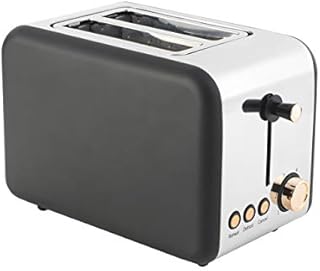 Salter EK2652RG 2-Slice Toaster, 850W, Rose Gold/Black, Extra Wide Slots For Thicker Items, Removable Crumb Tray, Cancel & Reheat Function, 6 Levels Of Browning Control