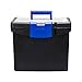 Storex File Storage Box with XL Storage Lid, Black/Blue, 2-Pack (61415C02C)