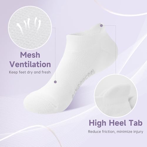 Image of BAMBOO COOL Women's Ankle Athletic Running Socks Low Cut Socks For Ladies, Cushioned Breathable Comfort for Sports, 6 Pack