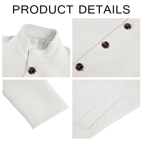 Image of Makkrom Mens Casual Overcoat Single Breasted Peacoat Business Topcoat