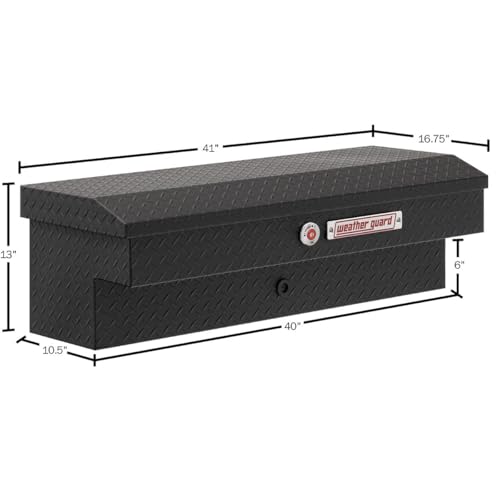 Weather Guard Model 184-52-04 41in Lo-Side Truck Box, Aluminum, Textured Matte Black, 3.0 cu ft capacity