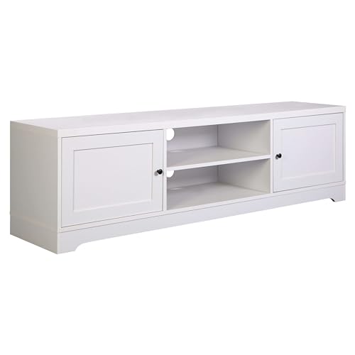 Miroytengo Mesa De TV Ottavia Mesa para Televisión 2 Puertas Estilo Contemporáneo Color Blanco 160 cm Mueble de Salón