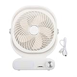 Ventilador eléctrico de carga USB 3 en 1 para coche, ventilador oscilante de escritorio con perilla de velocidad ajustable, luz nocturna LED, motor de suspensión magnética silencioso, ventilador de