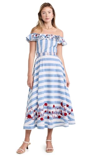 FANM MON Women's Selena Dress, Blue Stripes, XL at Amazon Women's Clothing  store
