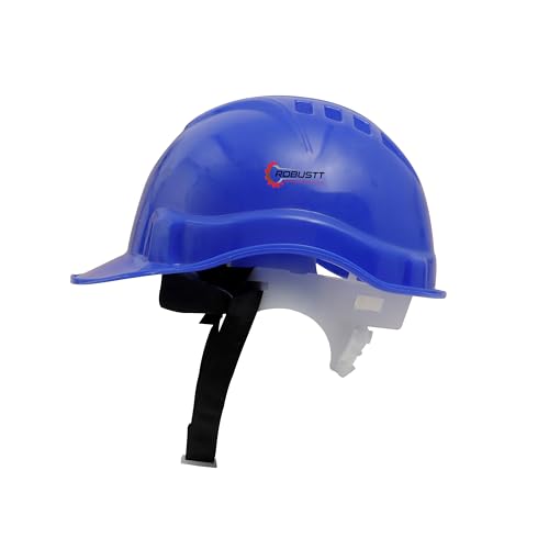 Image of Robustt Safety Helmet - Blue (Pack of 1) | Adjustable Headband | Heavy Duty Material | As Per ISI Safety Standard | Non Irritant and Soft Fabric | Lightweight and Durable