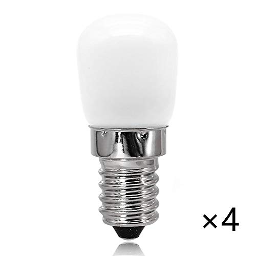 POFET 4 Stück E14 LED-Glühbirne 2,5 W LED-Kühlschrankbirne SES Pygmäenbirne Warmweiß 3000K Entspricht 25 W Halogenlampe Energiesparbirne für Kühlschrank-Nähmaschinen-Dunstabzugshaube