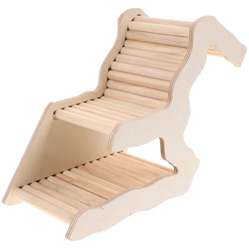 TEHAUX Hamster Versteck Holzhaus Mit Leiter Meerschweinchen Verstecknest Für Kleintiere Haustier Spielzeug Atmungsaktiv Und Sicher Zum Klettern Und Verstecken Im Käfig 10X5X5 Zoll