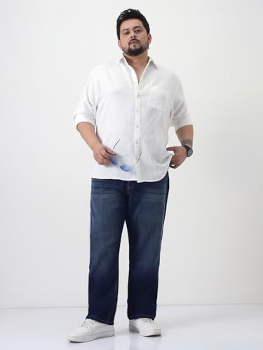 Image of Urbano Plus Men's Straight Fit Heavy Washed Jeans Stretchable
