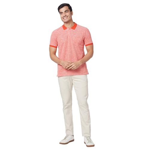 Image of Park Avenue Men's Regular Fit Mid Rise Neo Fit Cotton Blend Solid Pattern Flat Front Casual Chinos