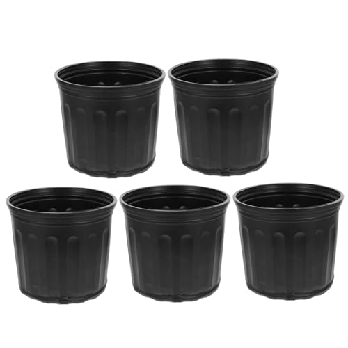 SUPVOX 5 Piezas Olla De Galón Cesta Plantas Creciente Accesorios De Jardineria Maceta Al Aire Libre Maceta De Vivero Recipiente para Plantar Suculentas Maceta De Flores Black El Plastico