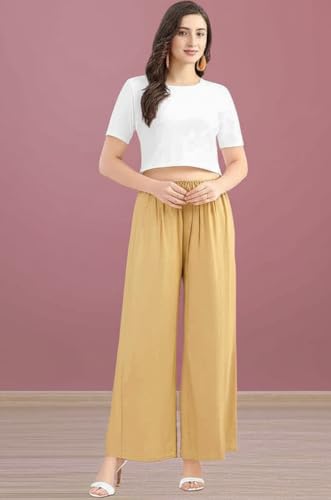 Image of Set of 2 Soft Reyon Cotton Regular Palazzo for Womens and Girls Combo Pack