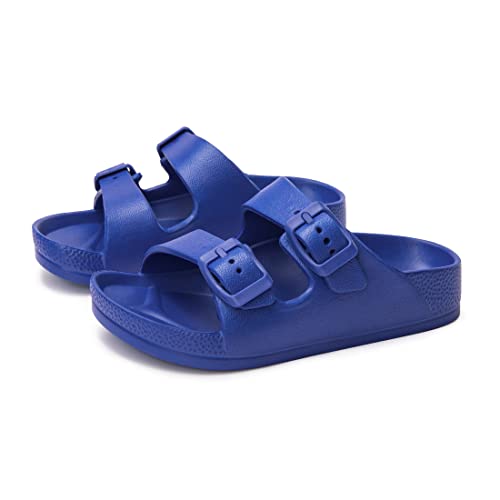 Image of FUNKYMONKEY Kids EVA Slides Waterproof Slip-on Pool Sandals for Boys Girls | Lightweight Plastic Sandals with Adjustable Double Buckle, Boys Girls Comfortable Non-slip Summer Shoes for Beach, Daily Wear