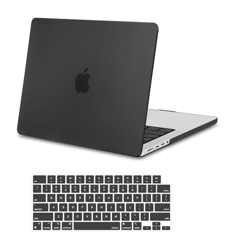 MOSISO Compatible with MacBook Pro 14 inch Case 2025-2021 M5 M4 M3 M2 M1 A3434 A3112 A3185 A3401 A2918 A2992 A2779 A2442, Plastic Dotted Carbon Fiber Texture Hard Case&Keyboard Cover, Black