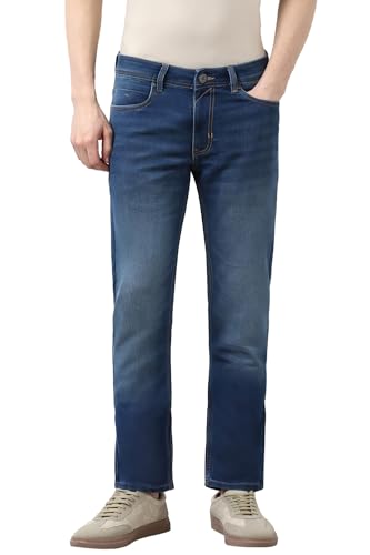 Image of Peter England Men's Slim Tapered Jeans | Denim | Premium | Modern Fit