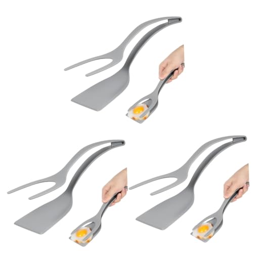 Amosfun 3 Piezas 2 Pan Tostado Con Tortilla Aleta De Panqueque Sartén Eléctrica Abrazadera De Bistec Tostadora Cucharas De Sopa Tortita Pinzas De Cocina Espátula De Hielo Estante Páginas