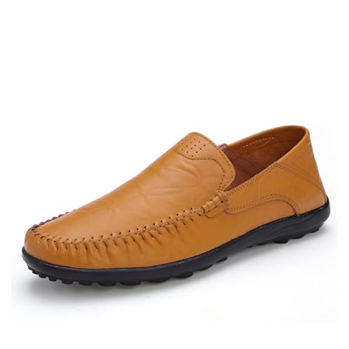 Dress Shoes for Men Men's Casual Leather Loafers Breathable Slip-On Moccasins for Driving in Black