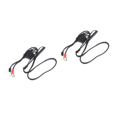 GLEAVI 2pcs Motorcycle Battery Charging Cable Power Cable for and Outdoor Use Charging Tool for Motorcycles Atvs and More Black