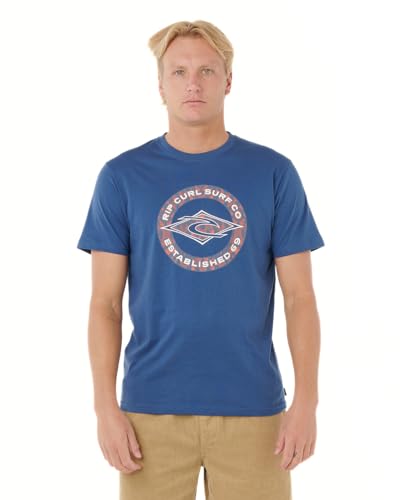 Rip Curl T-shirt Homme Graphique Manches Courtes Encolure Ras-du-cou, Coupe Standard, Taille M