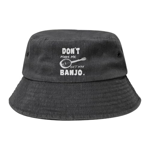 Qauirfe Don't Make Me Get My Banjo Fashion Cowboy Denim Fisherman Hat Outdoor Fishing Cap Sun