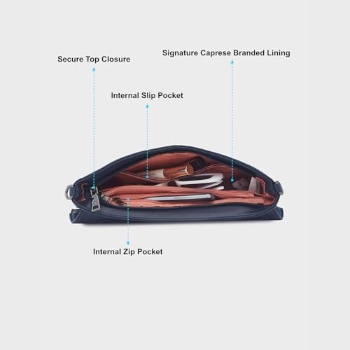 Image of Caprese Ava Clutch, Large | Versatile Clutch for Women with Adjustable & Detachable Straps & Secure Zip Closure | Stylish Shoulder Bag | Perfect for Parties, Weddings & Special Occasions